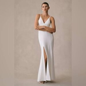 Dress The Population Iris Slit Crepe Gown